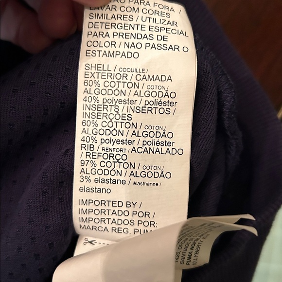 Puma Mens Zip Up Lightweight Athletic Jacket Blue/ Maroon Stripe Down Arm Size L - Picture 7 of 7